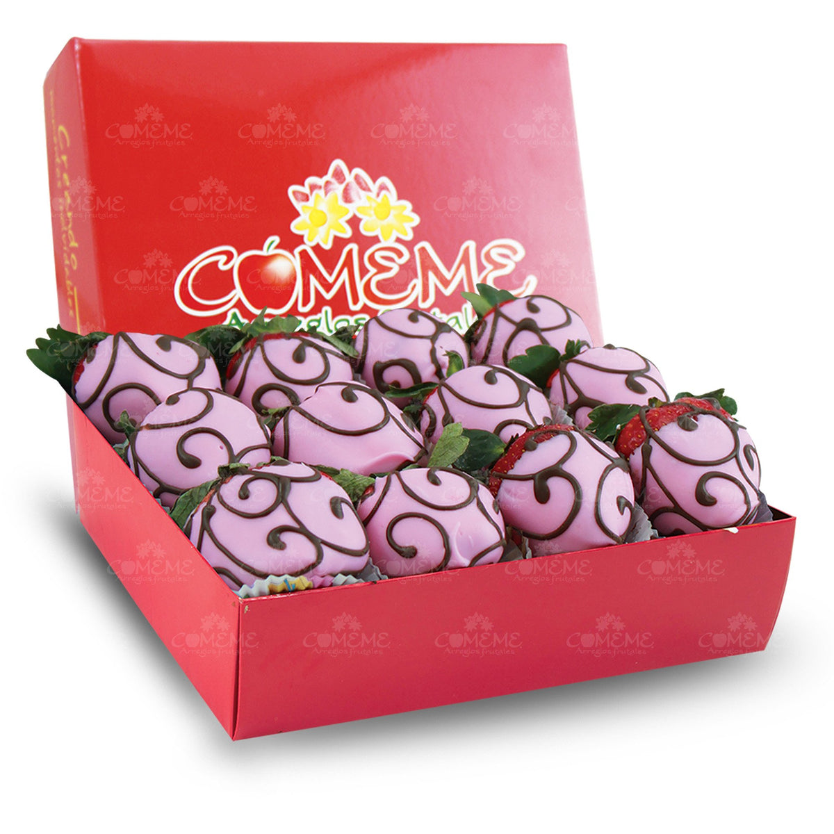 Caja Frutales - Choco Rosas con Grecas - Caja Comeme - Comeme